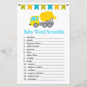 Betonnen mixer Baby word scramble game (Voorkant)