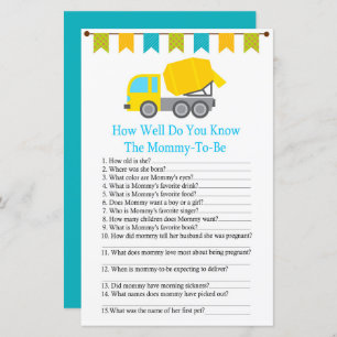 Betonnen mixer hoe goed ken je baby shower?