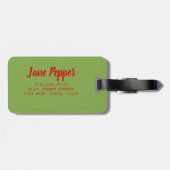 Betonnen paprika's met vleessaus en kaas bagagelabel (Achterkant horizontaal)