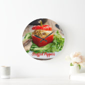 Betonnen paprika's met vleessaus en kaas grote klok (Huis)