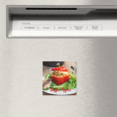 Betonnen paprika's met vleessaus en kaas magneet (Insitu (Vaatwasser))