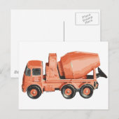 Betonnen Sinaasappel Cement Speelgoed Truck Briefkaart (Voorkant / Achterkant)