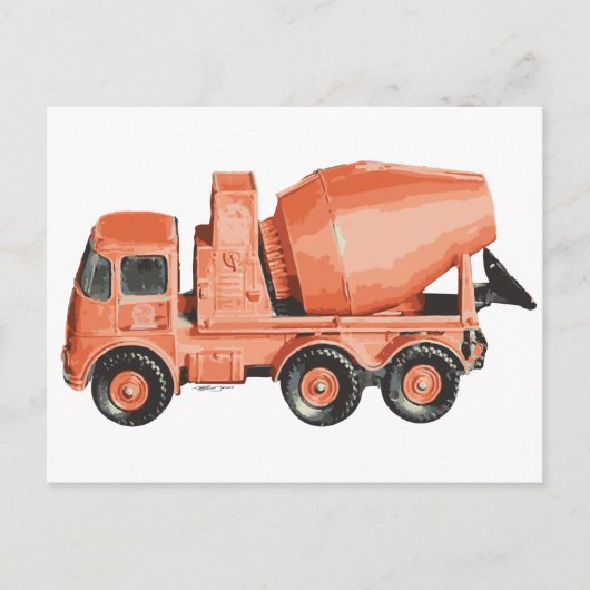 Betonnen Sinaasappel Cement Speelgoed Truck Briefkaart (Voorkant)