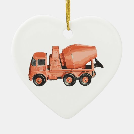 Betonnen Sinaasappel Cement Speelgoed Truck Keramisch Ornament (Voorkant)