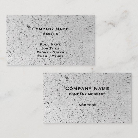 Betonnen Visitekaartje (Voorkant / Achterkant)
