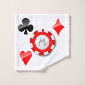 Betonplaten en monogrammofoonplaten bad handdoek (Wasdoekje)