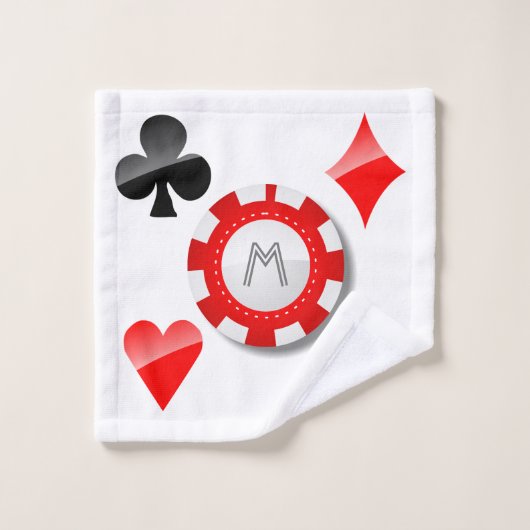 Betonplaten en monogrammofoonplaten bad handdoek (Wasdoekje)