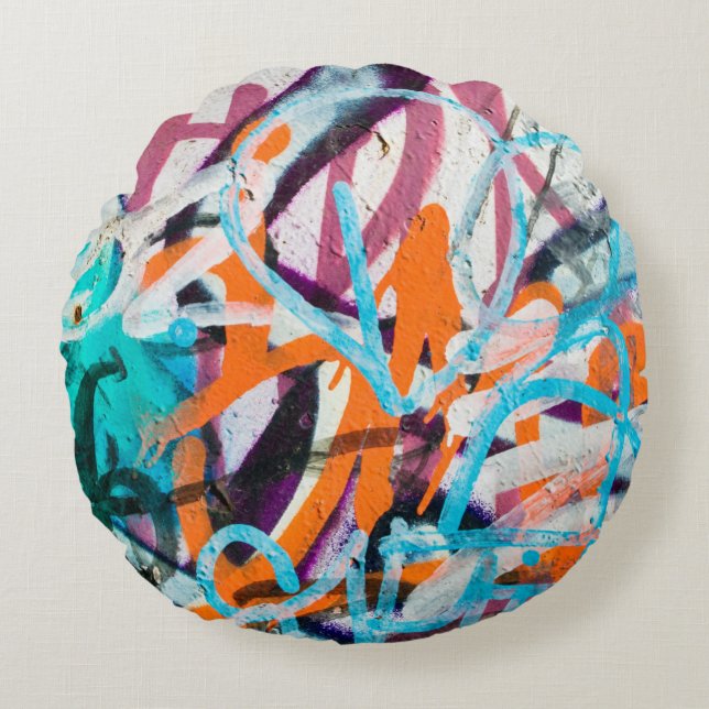 Betonstaal, met weven, verven met versleten wanden rond kussen (Voorkant)