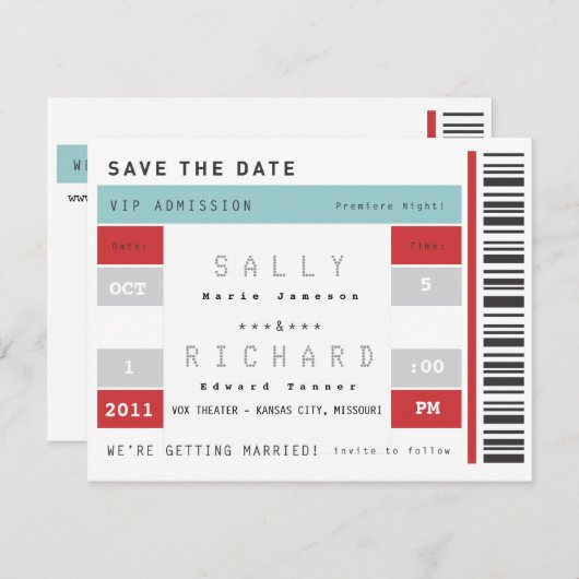 Betonstaal Opslaan Datum Save The Date (Voorkant / Achterkant)