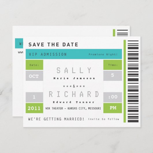 Betonstaal Opslaan Datum Save The Date (Voorkant / Achterkant)