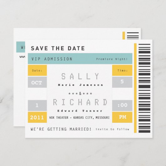 Betonstaal Opslaan Datum Save The Date (Voorkant / Achterkant)