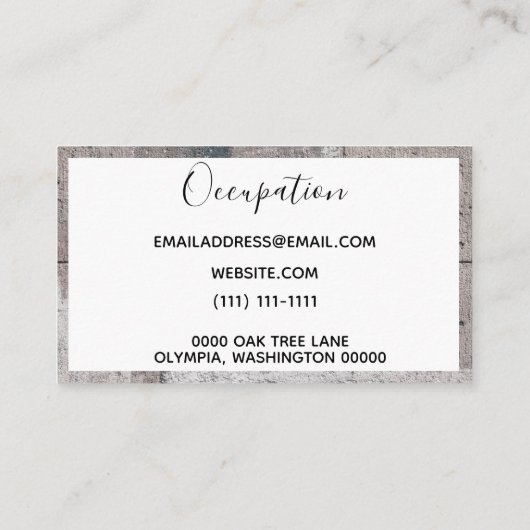 Betonsteen Visitekaartje (Achterkant)