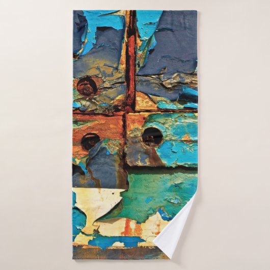 Betonwand met abstract schilderij badhanddoek (Badhanddoek)