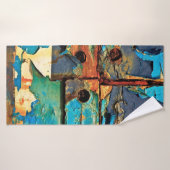 Betonwand met abstract schilderij badhanddoek (Badhanddoek)