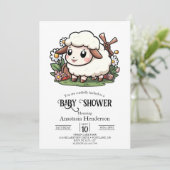 Betoverd Baby shower van kleine schapen Kaart (Staand voorkant)
