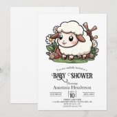 Betoverd Baby shower van kleine schapen Kaart (Voorkant / Achterkant)