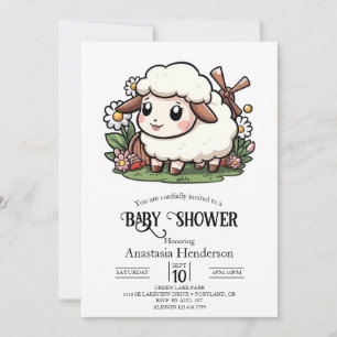 Betoverd Baby shower van kleine schapen Kaart