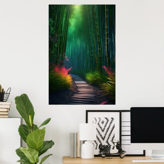 Betoverd Bamboo Wonderland Poster (Thuiskantoor)