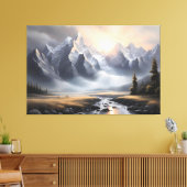 Betoverd berglandschap grillig huis canvas afdruk (Insitu (Woonkamer))