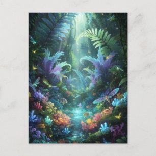 Betoverd Bioluminescent Bos Magische Jungle Briefkaart