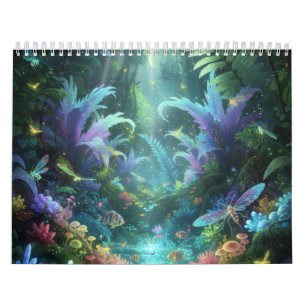 Betoverd Bioluminescent Bos Magische Jungle  Kalender
