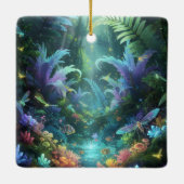 Betoverd Bioluminescent Bos Magische Jungle Keramisch Ornament (Achterkant)