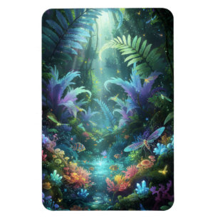 Betoverd Bioluminescent Bos Magische Jungle Magneet
