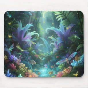 Betoverd Bioluminescent Bos Magische Jungle Muismat