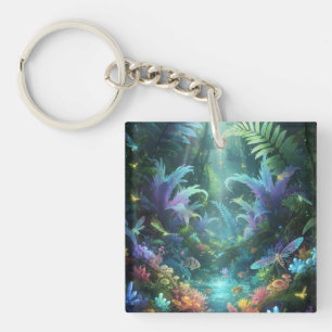 Betoverd Bioluminescent Bos Magische Jungle Sleutelhanger