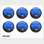 Betoverd Blauw Hartblad Boom Bruiloft Ronde Sticker (Vel)