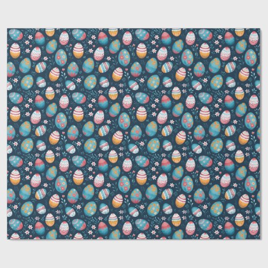 Betoverd Blauw Pasen Cadeaupapier (Vlak)