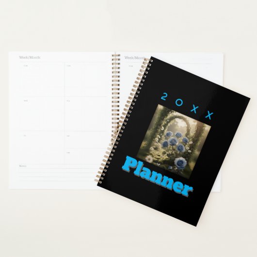 Betoverd blauw Roos – Elegante romantische bloem Planner (Display)