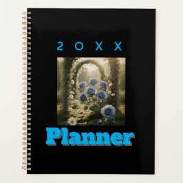 Betoverd blauw Roos – Elegante romantische bloem Planner