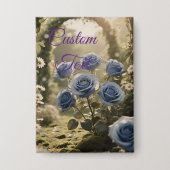 Betoverd blauw Roos – Romantisch bloemaccent Button (Voorkant)