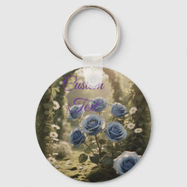 Betoverd blauw Roos – Romantisch bloemaccent Sleutelhanger