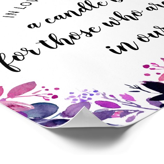 Betoverd bloem-herdenkingsbord voor een trouwfeest poster (Hoek)