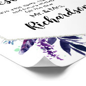 Betoverd Bloem Paars Teken Onze Gastenboek Teken Poster (Hoek)