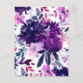 Betoverd Bloemenviolet Diamant trouwschema Informatiekaartje (Achterkant)