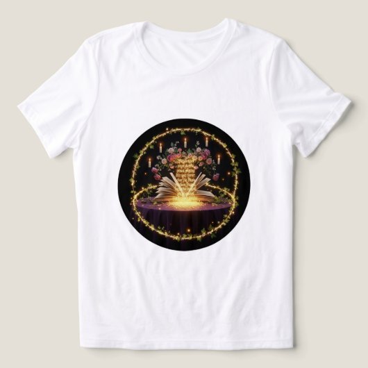 Betoverd Boek & Roos T-shirt 🌹📖 (Design voorkant)