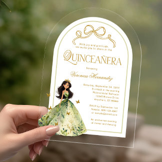 Betoverd bos 15e verjaardag Quinceanera Acryl Uitnodigingen