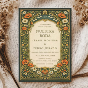 Betoverd bos Art Nouveau Nuestra Boda Bruiloft Kaart