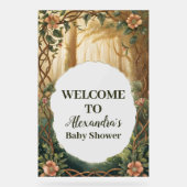 Betoverd Bos Baby Shower Acryl Bord (Voorkant)