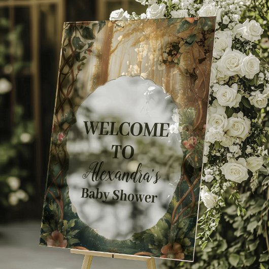 Betoverd Bos Baby Shower Acryl Bord