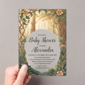 Betoverd Bos Baby Shower Acryl Uitnodigingen (Insitu (Draagbaar))