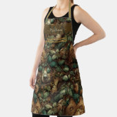 Betoverd bos beer groen bruin custom Monogram Schort (Insitu)