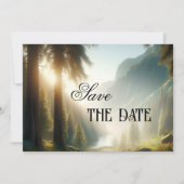Betoverd Bos Berg Save the Date Kaart (Voorkant)