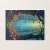 Betoverd bos bij schemering legpuzzel (Horizontaal)