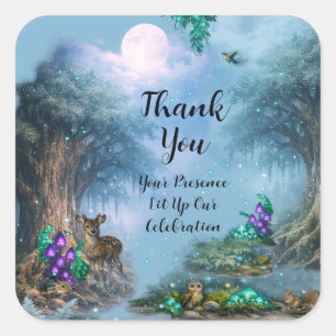 Betoverd Bos Bioluminescente Elegantie  Vierkante Sticker