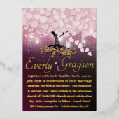 Betoverd Bos Blush Roze Hart Blad Boom Goud Folie Uitnodiging (Voorkant)