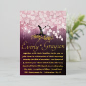 Betoverd Bos Blush Roze Hart Blad Boom Goud Folie Uitnodiging (Staand Voorkant)